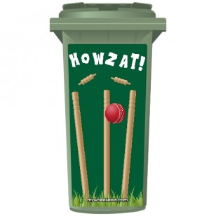 Howzat Cricket Stumps Wheelie Bin Sticker Panel